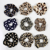 Leopard Printed Hair Tie Striped Lady Scrunchies Ponytail Hair Female Girls Holder Rope Bands For Women Ladies Hair Accessories